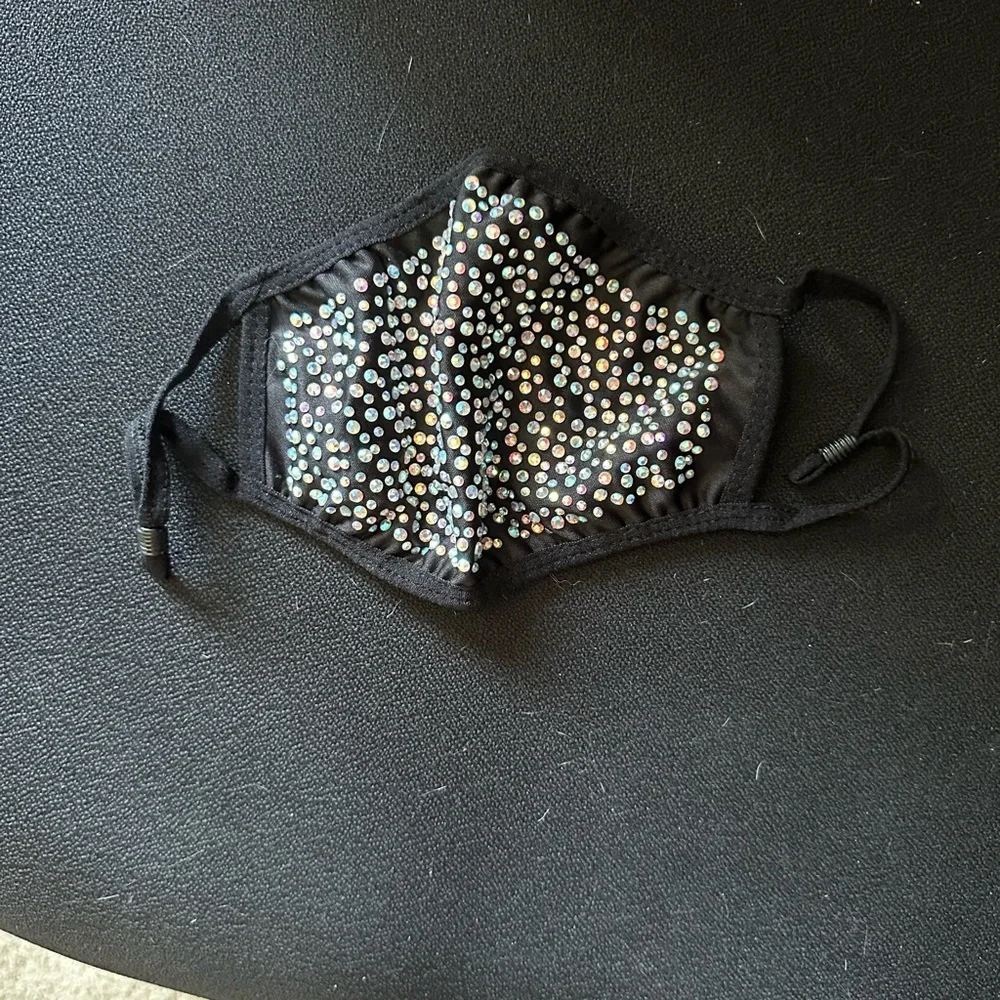 Black Face Mask with Rhinestones NWT